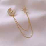 Moon Star Women's Brooch Tassel Corsage Gift