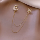 Moon Star Women's Brooch Tassel Corsage Gift