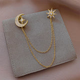 Moon Star Women's Brooch Tassel Corsage Gift