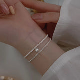 S925 Silver Double Layer Bracelet for Women Wedding Party Gift
