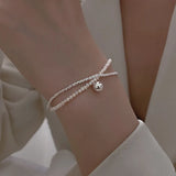 S925 Silver Double Layer Bracelet for Women Wedding Party Gift