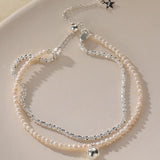 S925 Silver Double Layer Bracelet for Women Wedding Party Gift