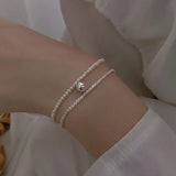 S925 Silver Double Layer Bracelet for Women Wedding Party Gift