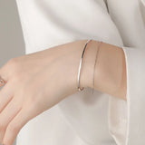 925 Silver Double Chain Bracelet for Women - Wedding Party Birthday Gift