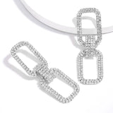 Double-Sided Rhinestone Earrings Pendant Women's Jewelry