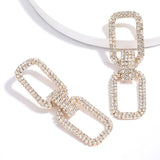 Double-Sided Rhinestone Earrings Pendant Women's Jewelry