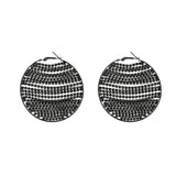 Rhinestone Round Dangle Earrings for Women Statement Accessories