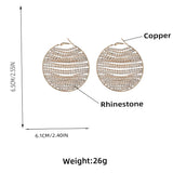 Rhinestone Round Dangle Earrings for Women Statement Accessories