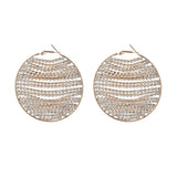 Rhinestone Round Dangle Earrings for Women Statement Accessories