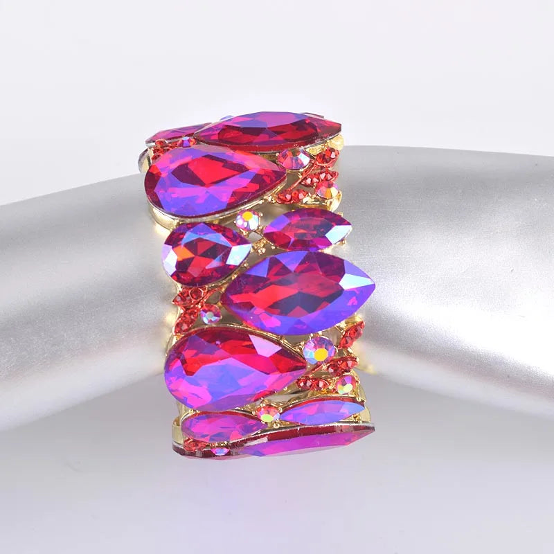 Crystal Cuff Bracelet for Women Wedding Bridal Jewelry