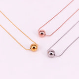 Round Steel Ball Pendant Snake Bone Necklace Love Jewelry