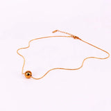 Round Steel Ball Pendant Snake Bone Necklace Love Jewelry