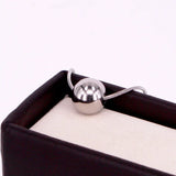 Round Steel Ball Pendant Snake Bone Necklace Love Jewelry