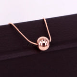 Round Steel Ball Pendant Snake Bone Necklace Love Jewelry