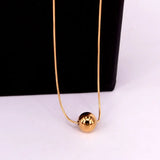 Round Steel Ball Pendant Snake Bone Necklace Love Jewelry