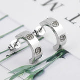 Stainless Steel Crystal Studs Earrings