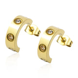 Stainless Steel Crystal Studs Earrings