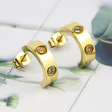 Stainless Steel Crystal Studs Earrings