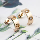 Stainless Steel Crystal Studs Earrings