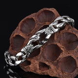 Stainless Steel Charm Bracelet Men Vintage Totem Mens Bracelets Male Jewelry