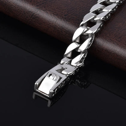 Stainless Steel Charm Bracelet Men Vintage Totem Mens Bracelets Male Jewelry