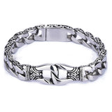 Stainless Steel Charm Bracelet Men Vintage Totem Mens Bracelets Male Jewelry