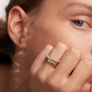 Zircon Geometric Wedding Ring for Women Bride
