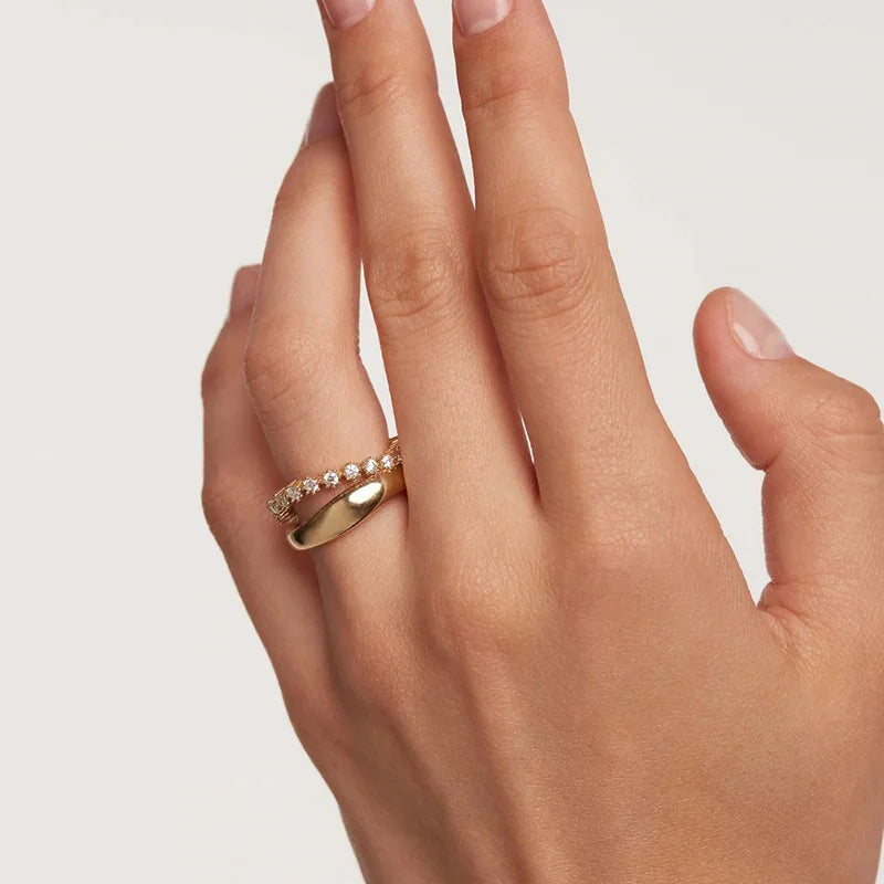 Zircon Geometric Wedding Ring for Women Bride