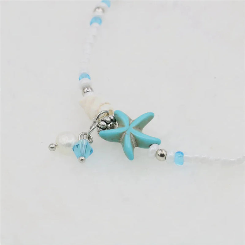 Turquoise Bead Irregular Bracelet Anklet Multifunctional Women's Jewelry