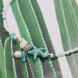 Turquoise Bead Irregular Bracelet Anklet Multifunctional Women's Jewelry