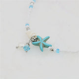 Turquoise Bead Irregular Bracelet Anklet Multifunctional Women's Jewelry