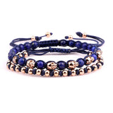 Stainless Steel Skull Beads Bracelet Natural Stone Jewelry