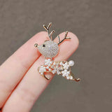 Deer Pearls Women's Brooch Jewelry Gift