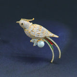 Vintage Bird Pearl Women's Brooch Jewelry Gift