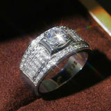 Stainless Steel CZ Engagement Ring Set