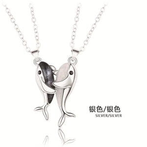 Whale Love Couple Necklace Set