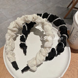 Geometric Lace Headband with Acrylic Beads Women Hair Accessory