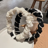 Geometric Lace Headband with Acrylic Beads Women Hair Accessory