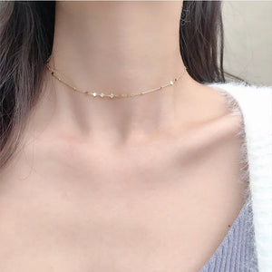 Women Choker Necklace High Peach Heart Clavicle Chain Wedding Party Gift