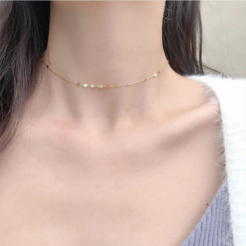 Women Choker Necklace High Peach Heart Clavicle Chain Wedding Party Gift