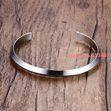 Silver Stainless Steel Bracelet Open Cuff Bangle Jewelry Christmas Gift