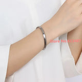 Silver Stainless Steel Bracelet Open Cuff Bangle Jewelry Christmas Gift