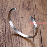 Silver Stainless Steel Bracelet Open Cuff Bangle Jewelry Christmas Gift