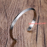 Silver Stainless Steel Bracelet Open Cuff Bangle Jewelry Christmas Gift