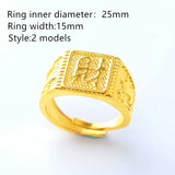 Men Square Ring 24K Rings for male 2 models Optional man 24k women Ring