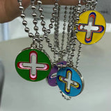 Colorful Dripping Pendant Hip Hop Necklace