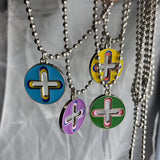 Colorful Dripping Pendant Hip Hop Necklace
