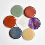 Natural Stone Seven Chakras Carved Round Pendants for Jewelry Making