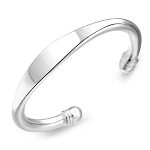 925 Silver Cuff Bangle Bracelet for Women Double Beads