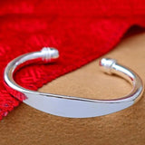 925 Silver Cuff Bangle Bracelet for Women Double Beads